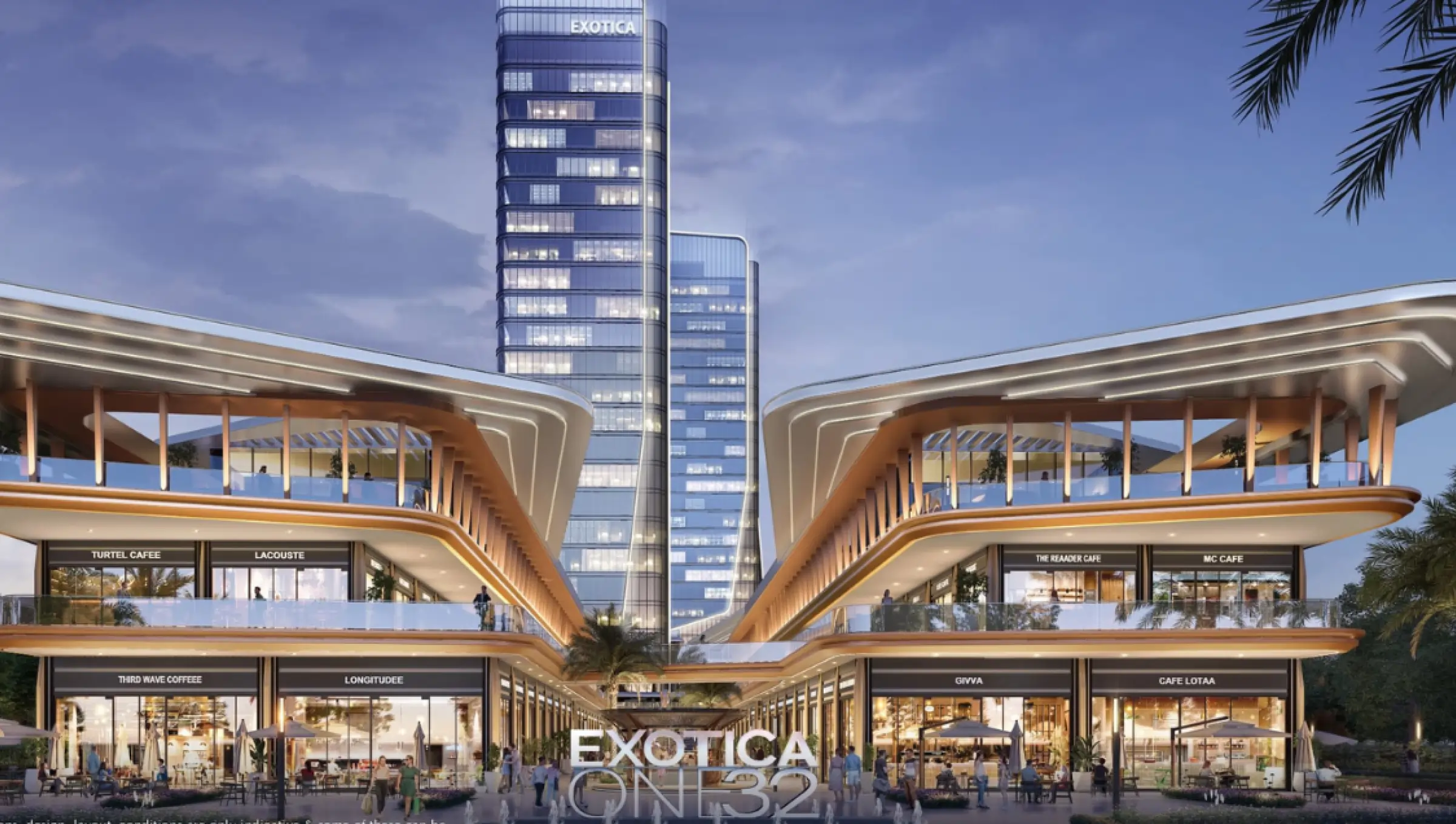 Exotica One32 facade rendering